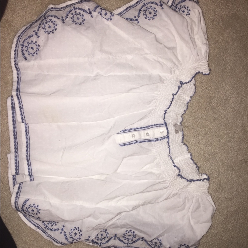 Blue Embroidery Blouse